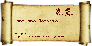 Mantuano Rozvita névjegykártya